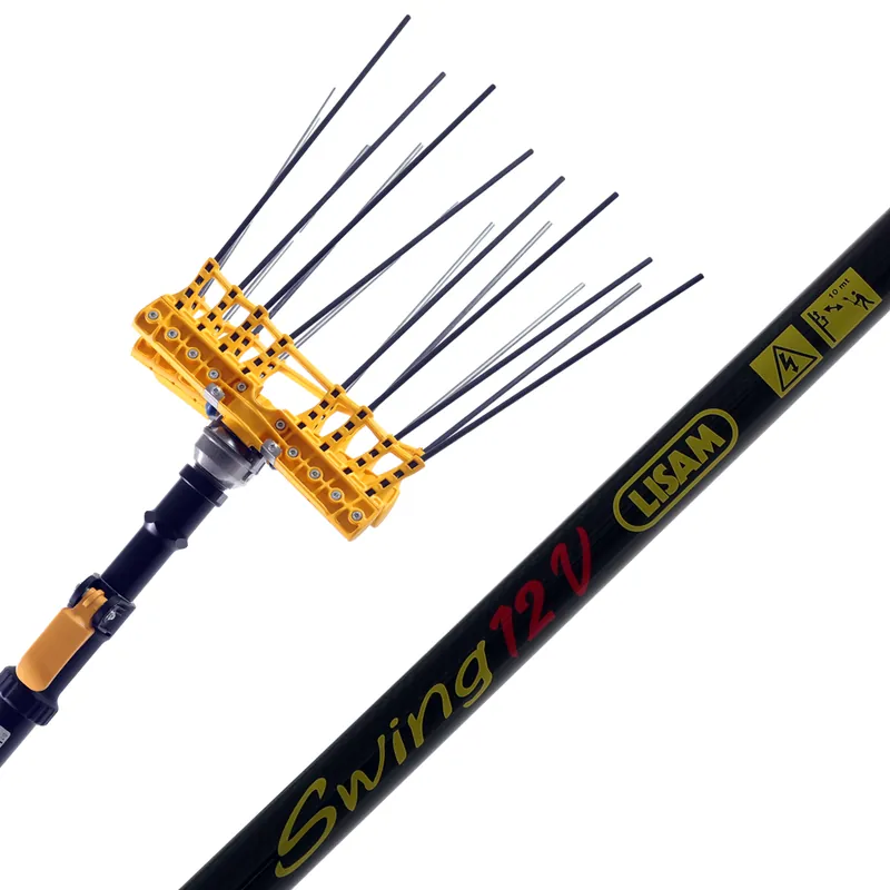 Abbacchiatore elettrico Lisam SWING – 9350M a batteria con 8 + 8 denti – Asta Telescopica Populair
