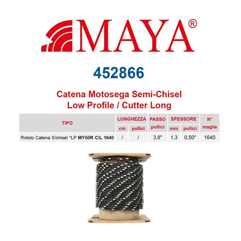 Alleen Vandaag Rotolo catena motosega LP 3/8″ 1.3 mm – .050″ 1640 maglie senza antirimbalzo profilo Semi tondo lungo – 452866