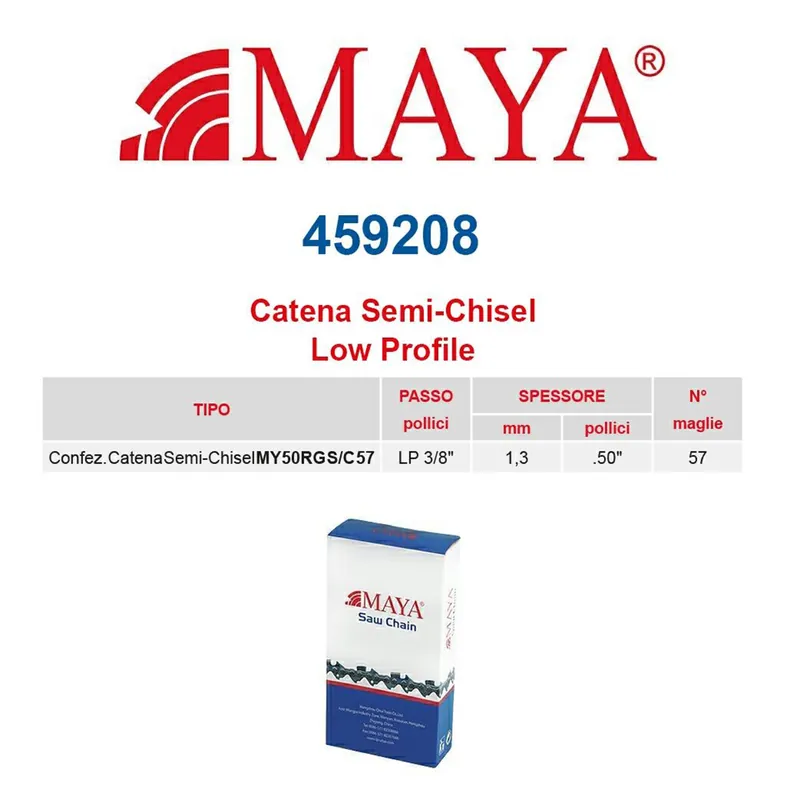Catena confezionata LP 3/8″ 1.3 mm – .050″ 57 maglie con antirimbalzo profilo Semi tondo – 459208 Bestseller
