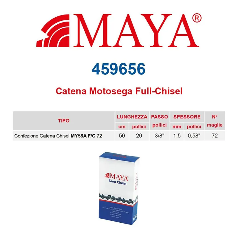 Beperkte Voorraad Catena confezionata 3/8″ 1.5 mm – .058″ 72 maglie con antirimbalzo profilo Quadro MAYA-459656