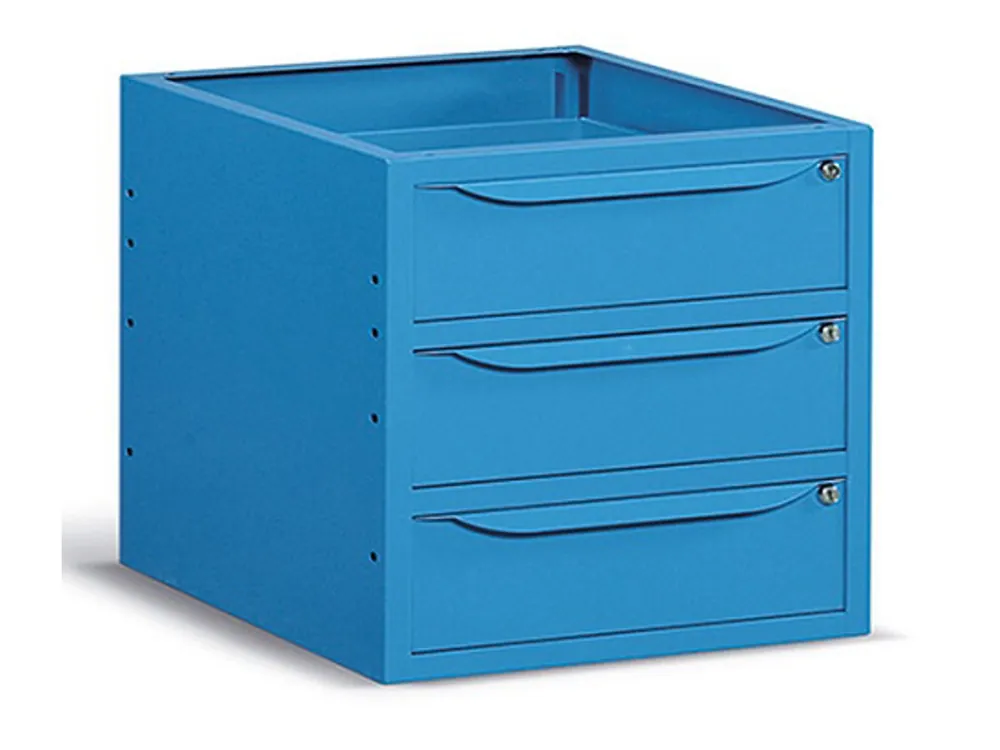 Flitsaanbieding Armadio cassettiera Work/Work Up a 3 cassetti mm.629x607x570H - Blu RAL5012