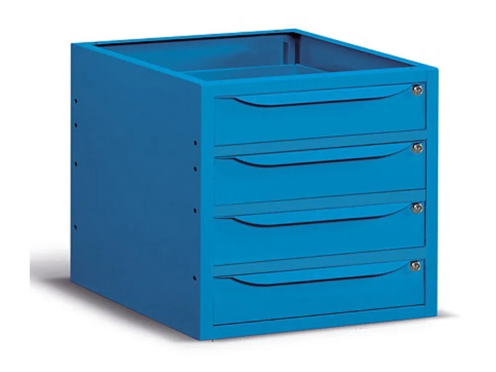 Favoriet Armadio cassettiera Work/Work Up a 4 cassetti mm.629x607x570H - Blu RAL5012