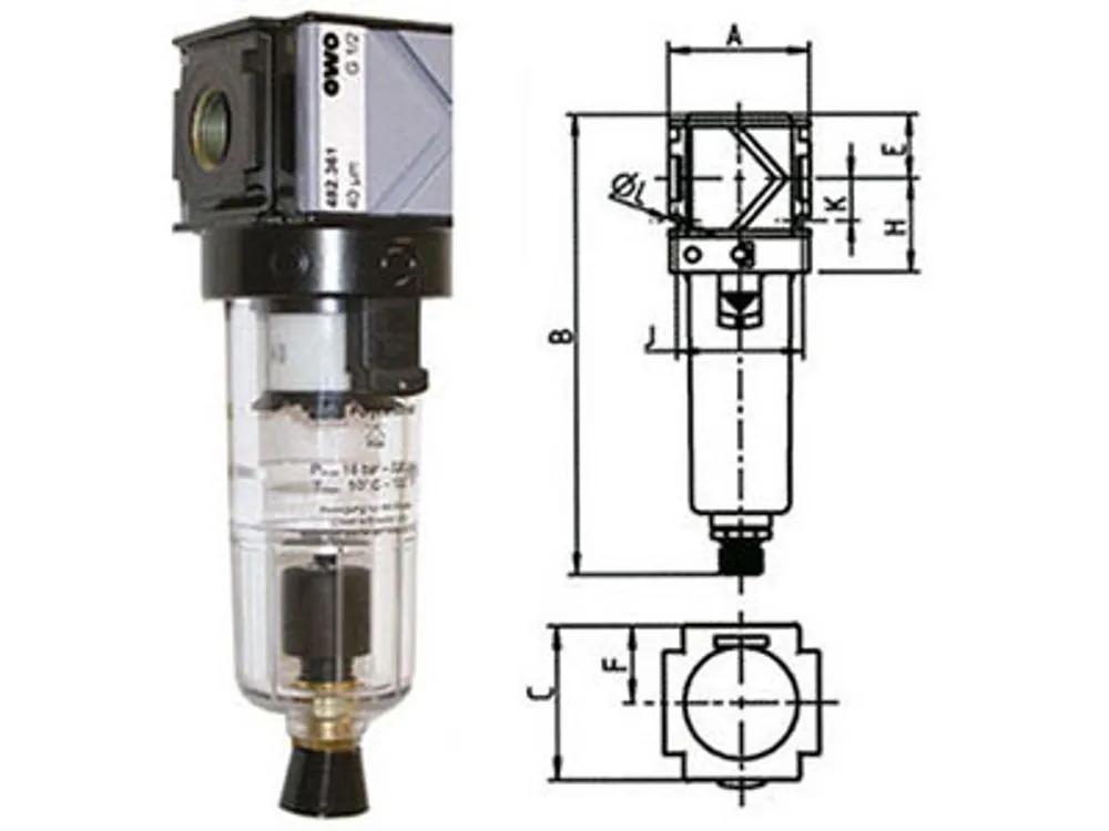 Hoge Kwaliteit FILTRI PER ARIA COMPRESSA VARIOBLOC CON SVUOTAMENTO AUTOMATICO, BICCHIERE IN POLICARBONATO TRASPARENTE