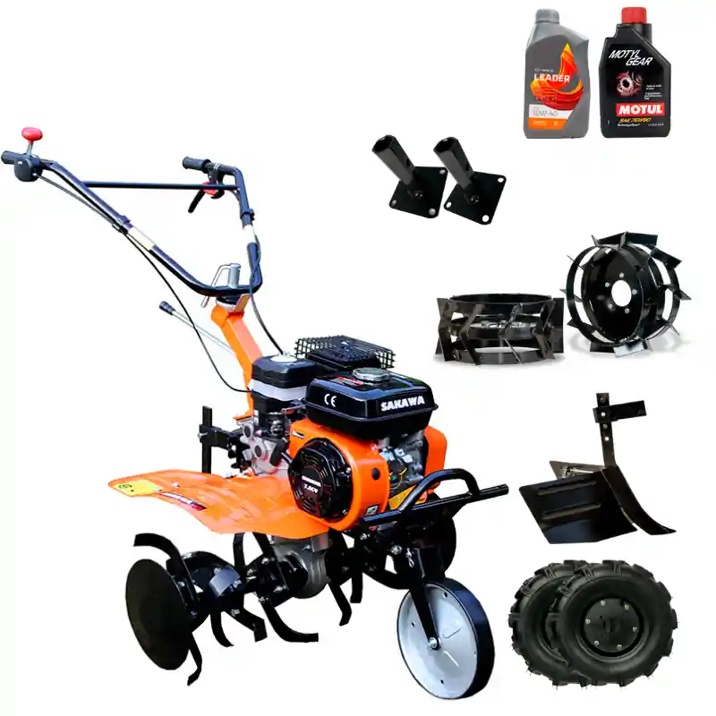 Snelle Levering Motozappa 7.5cv + Kit Ruote + Mangoni + Assolcatore + olio