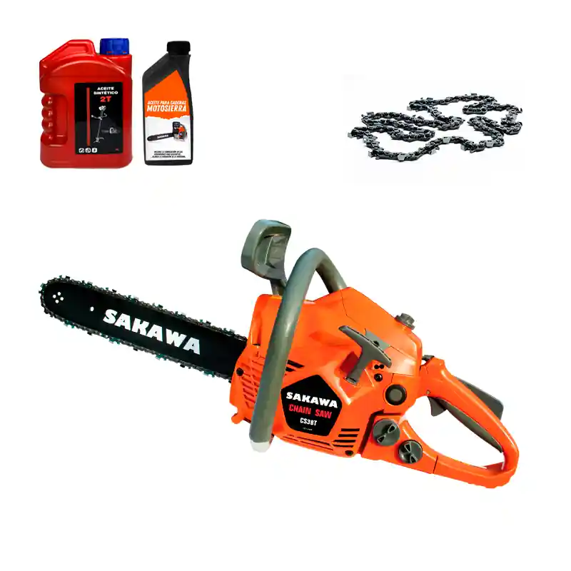 Motosega a benzina 38cc 16 pollici + kit olio + Catene Flitsaanbieding