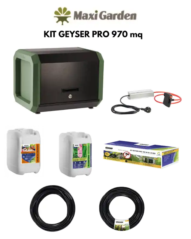 Sistema Antizanzare Professionale Geyser PRO Stocker Copertura fino a 970 mq in KIT Actieprijs