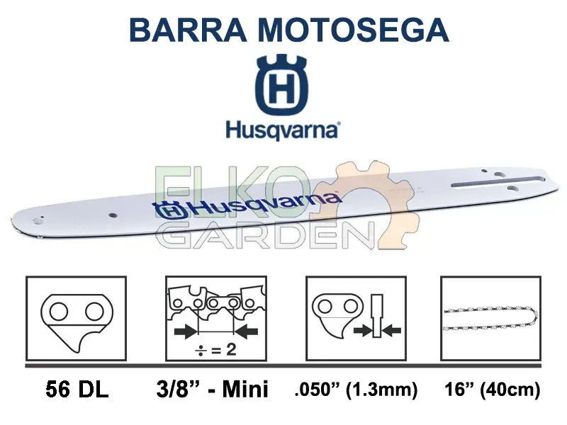 Koop Online BARRA MOTOSEGA HUSQVARNA 40CM 56 MAGLIE 3/8" MINI 1.3MM