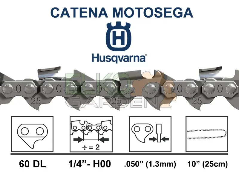 CATENA HUSQVARNA 60 MAGLIE H00 1/4 1.3MM (25AP) - 501844060 Goedkoop