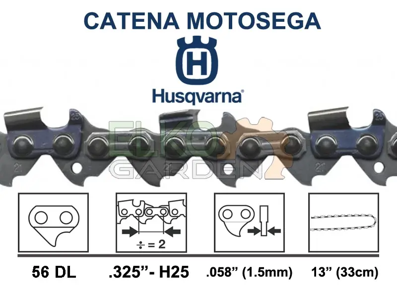 CATENA HUSQVARNA 56 MAGLIE H25 21BP .325 1.5MM 501840456 Merkproduct