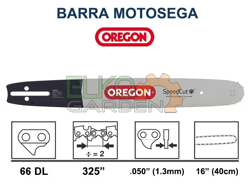 BARRA MOTOSEGA OREGON SPEEDCUT 40CM 325‘‘ 1.3MM 66 MAGLIE Nu Kopen