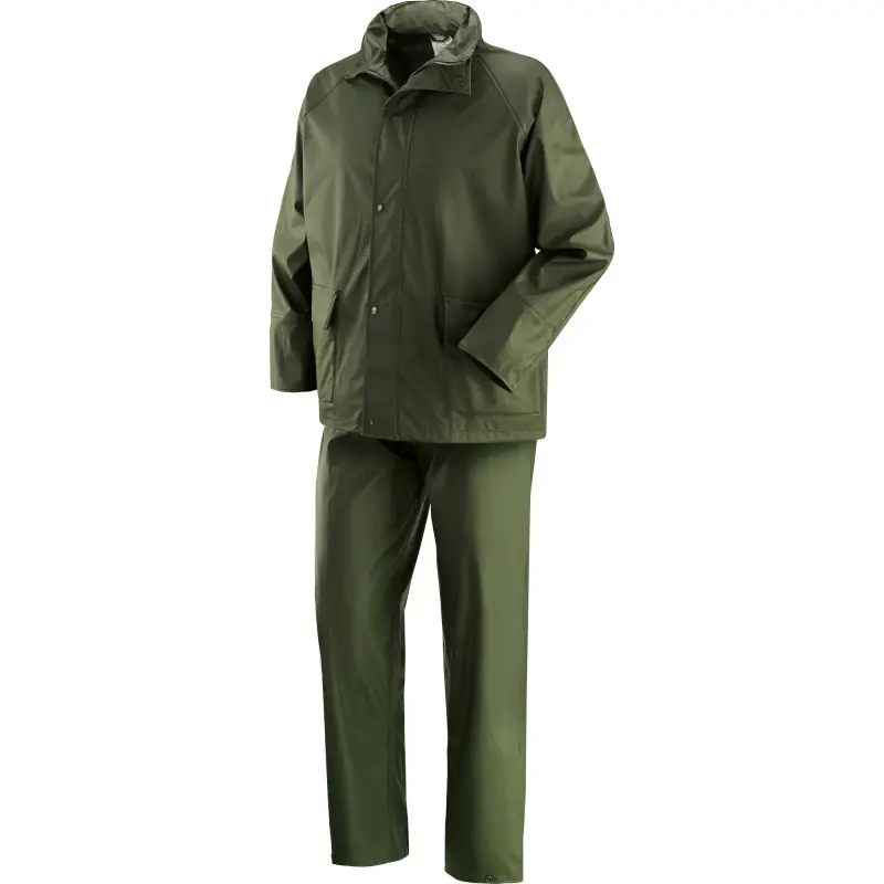 Impermeabile antipioggia completo Victoria Giacca + Panatlone in PU - supporto 100% poliestere - Verde Fabrieksprijs