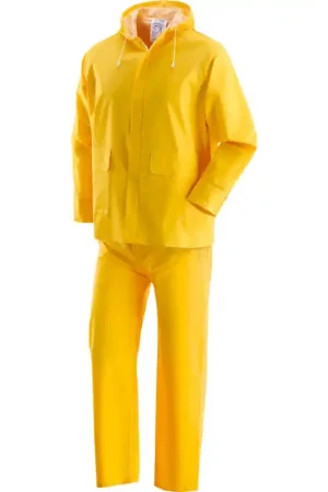 Completo antipioggia giacca e pantalone in PVC Pluvio - Giallo Gecertificeerd