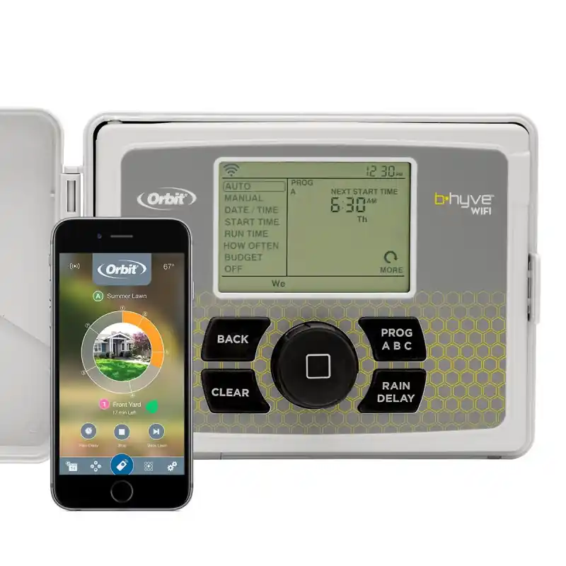 Programmatore centralina irrigazione con connessione WiFi 6 stazioni Orbit B-HYVE 230 V AC 94546 Bestel Nu