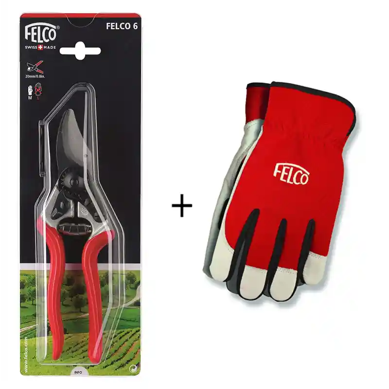 SET FELCO composto da Forbice potatura F6 + Guanti Exclusieve Aanbieding