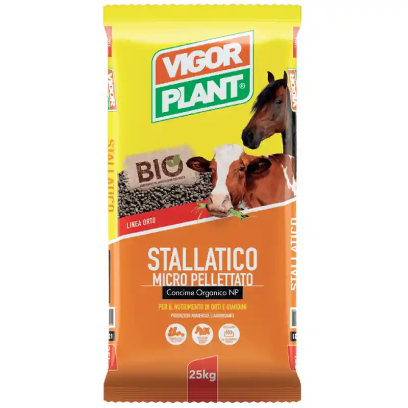Premium Concime Organico biologico N-P Stallatico micropellettato - 25 Kg Vigorplant