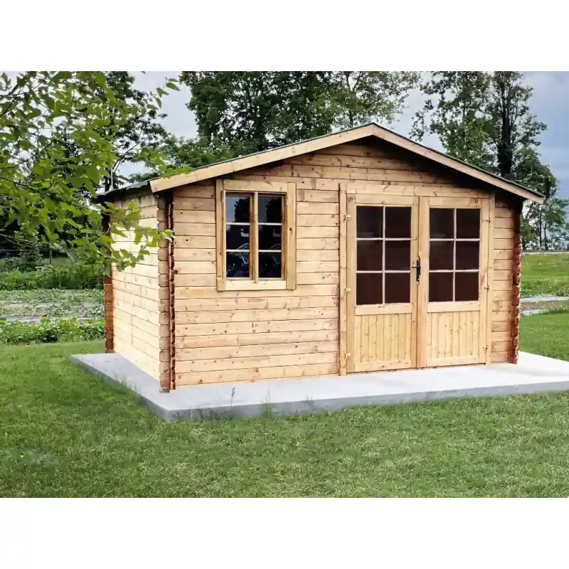 Goedkoop Casetta da Giardino in Legno mod. Lisa - cm. 400X400 - Parete 28 mm - 14,14 mq