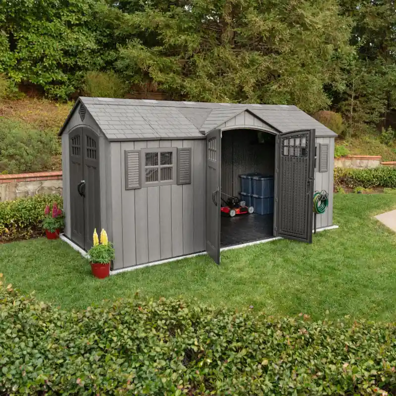 Veilige Betaling Casetta da Giardino in Polietilene Alta Densita‘ mod. Utah cm 452x239 - Doppia Parete - 10,75 mq