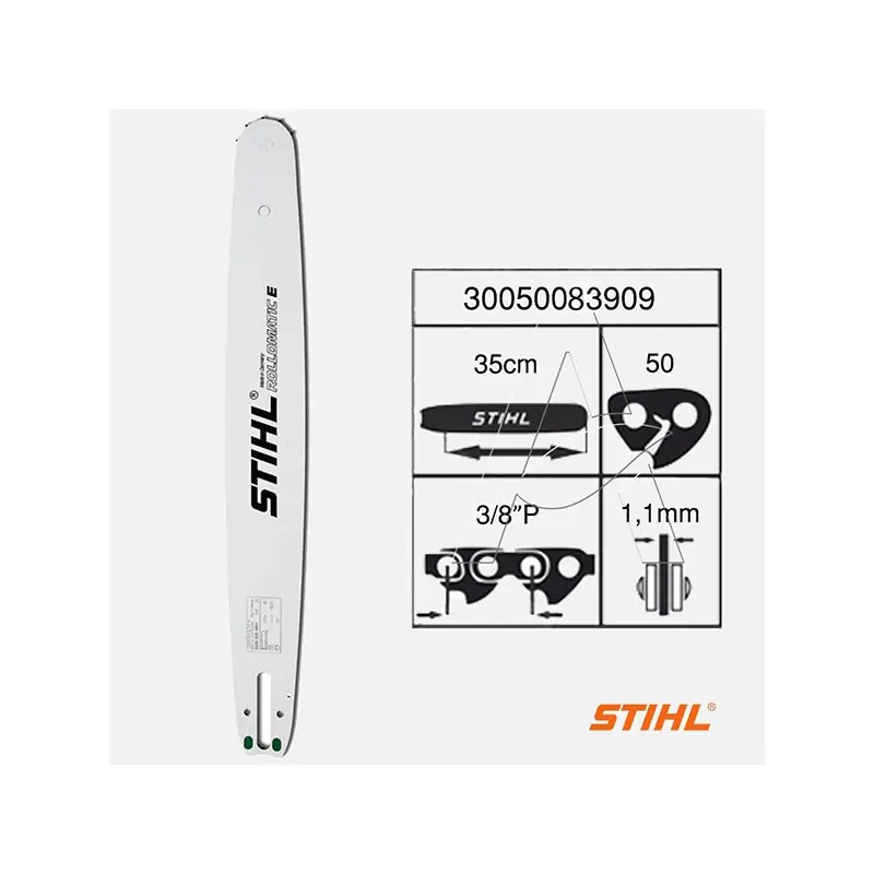 Spranga di Guida Rollomatica-E 35 cm (14") - 3/8‘‘ - 1,1mm (3005 008 3909) - ORIGINALE STIHL Actieprijs