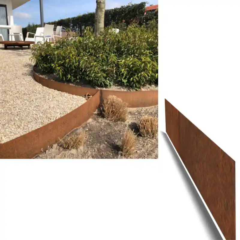 Bordo in acciaio Corten per aiuole L 112 cm x H 13 cm - Verdemax Beperkt Aanbod