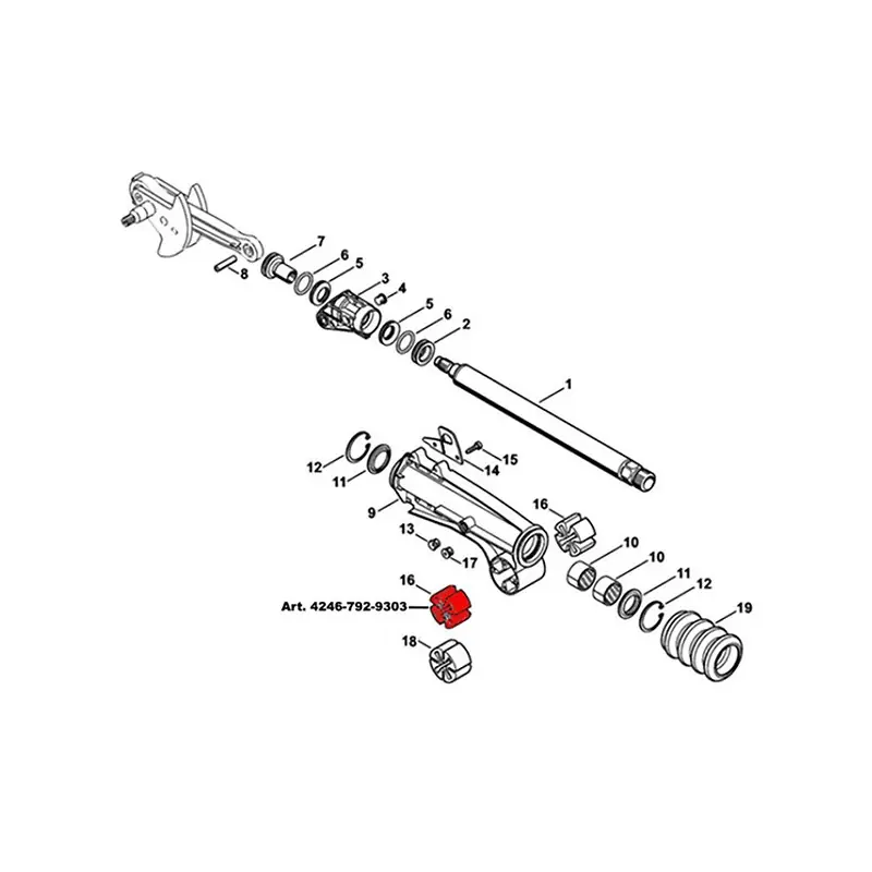 Tampone in gomma per scuotitore Stihl SP 401, SP 451 e SP 481 Cod. 4246-792-9303 - Ricambio Originale Populair