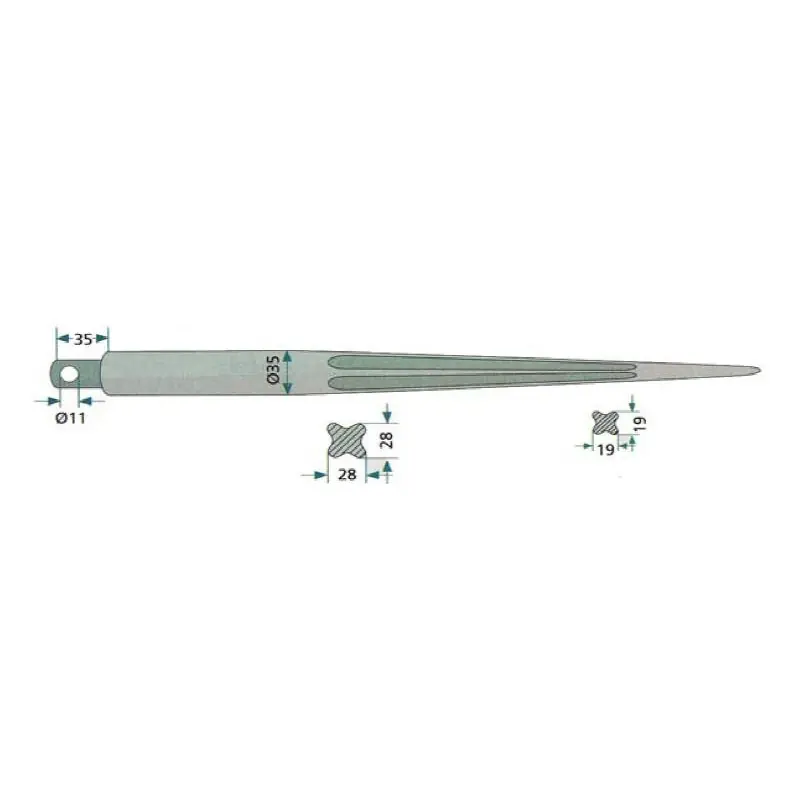 Betaalbaar DENTE ROTOBALLA mm 35x1400 (PIOLO FORATO "MAILLEUX")