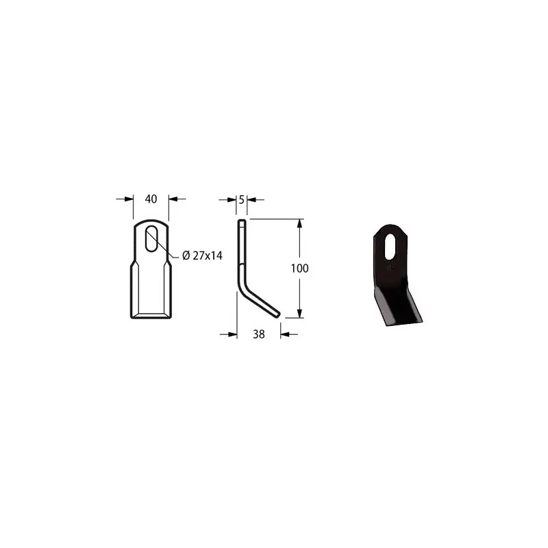 COLTELLO DECESP. SMA LUNGO 40x5 (ROU02) Speciale Aanbieding