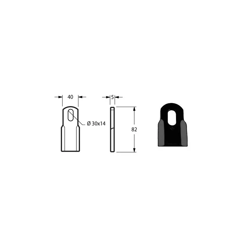 Premium COLTELLO DECESP. SMA CORTO DIRITTO 40x5 (S.MO04)