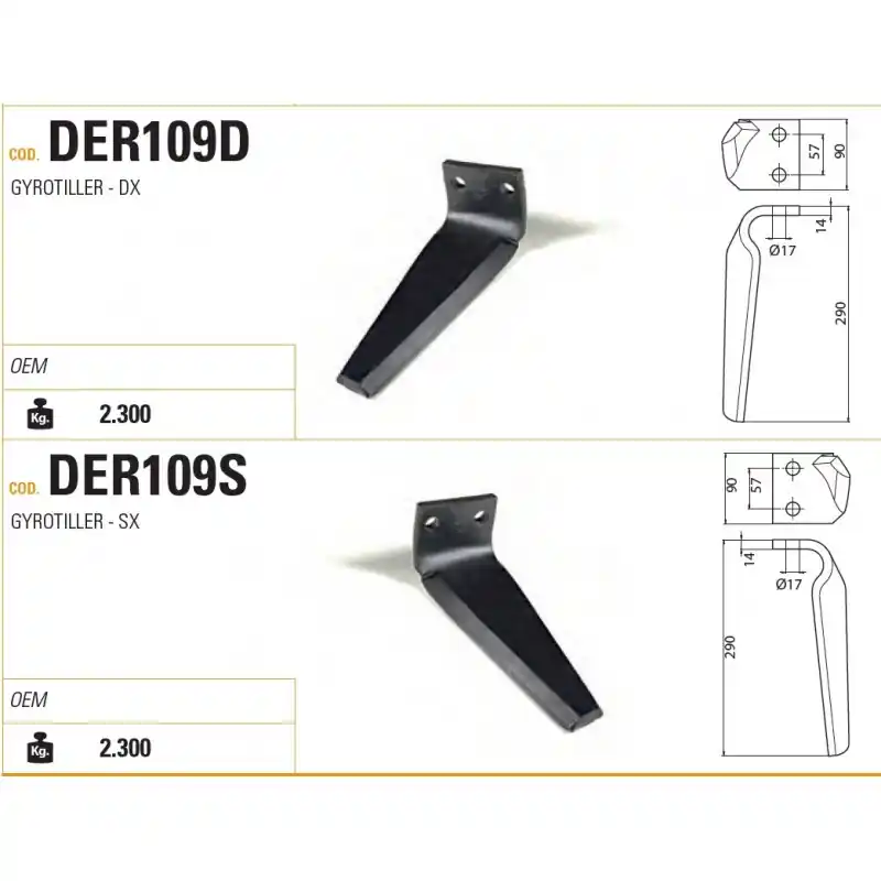 DENTE CARRARO-AGRITALIA GYROT. 90x14x290 INT. 57 Tijdelijk Beschikbaar