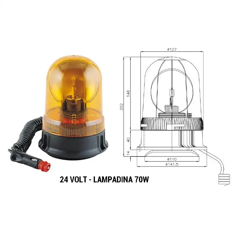 FARO ROTANTE MAGNETICO AJBA 24 V Beperkt Aanbod